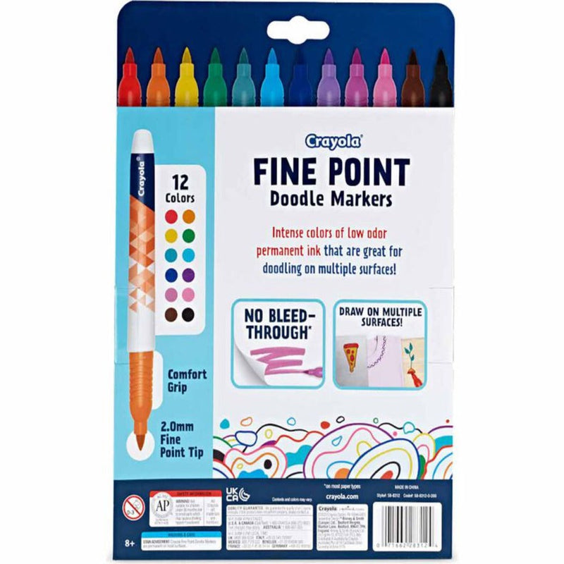 Crayola Doodle & Draw Fine Point Doodle Marker, 12 count