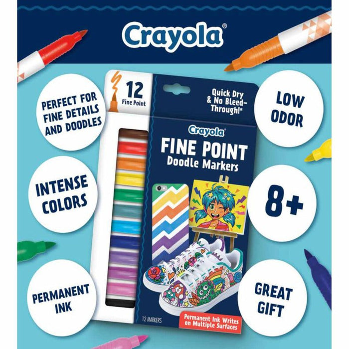 Crayola Doodle & Draw Fine Point Doodle Marker, 12 count-Arts & Crafts-Crayola-Toycra