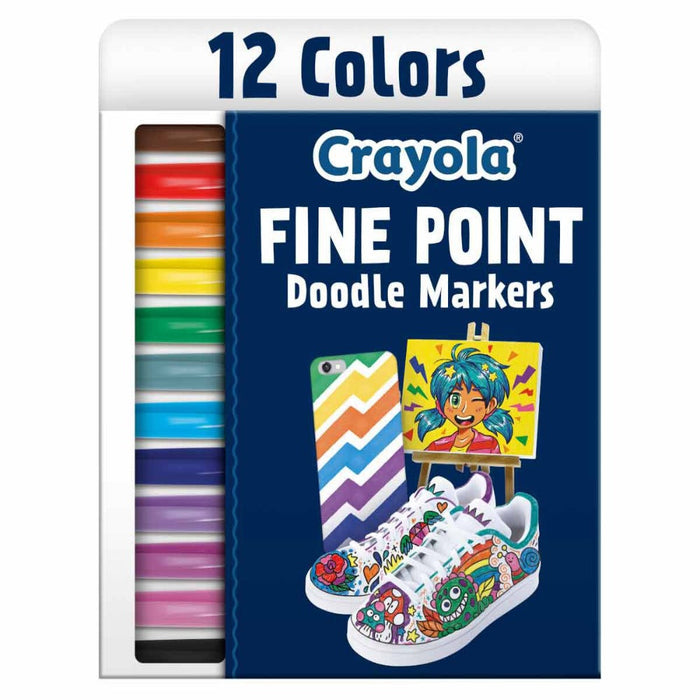 Crayola Doodle & Draw Fine Point Doodle Marker, 12 count-Arts & Crafts-Crayola-Toycra