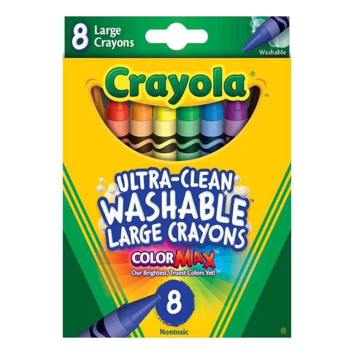 Crayola Large Washable Crayons, 8 Count-Arts & Crafts-Crayola-Toycra