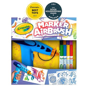 Crayola Marker Airbrush Spray Art Kit, Battery-Powered Sprayer With 8 Washable Markers & 5 Stencils