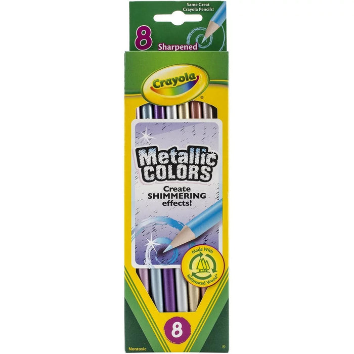 Crayola Metallic Colored Pencils, 8 Count-Arts & Crafts-Crayola-Toycra