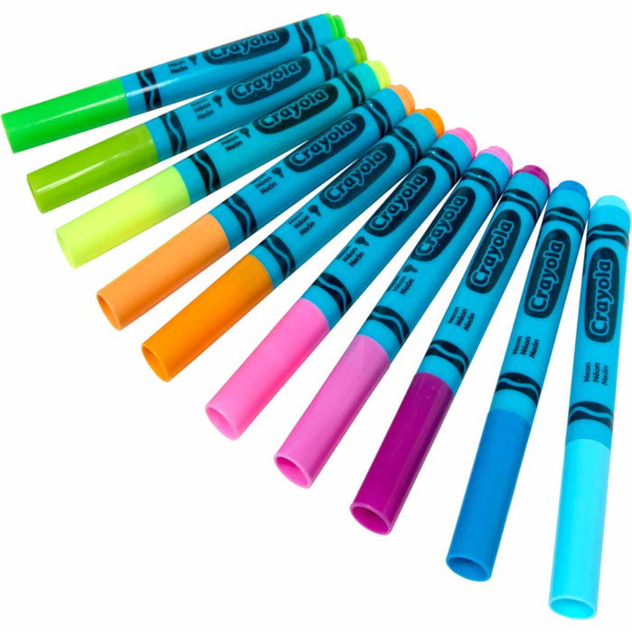 Crayola Neon Washable Markers, Broad Line, 10 Count-Arts & Crafts-Crayola-Toycra