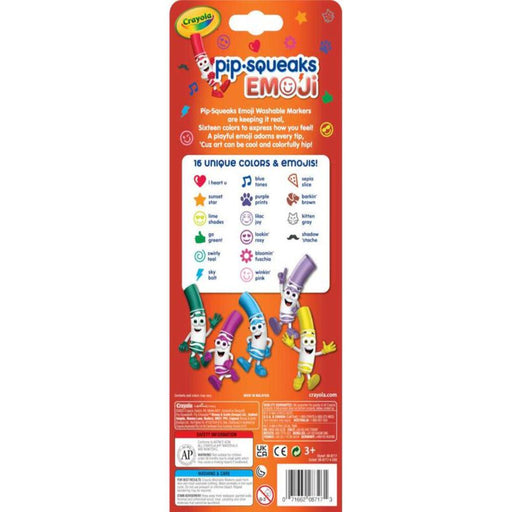 Crayola Pip-Squeaks Emoji Stamp Markers, 16 Count-Arts & Crafts-Crayola-Toycra