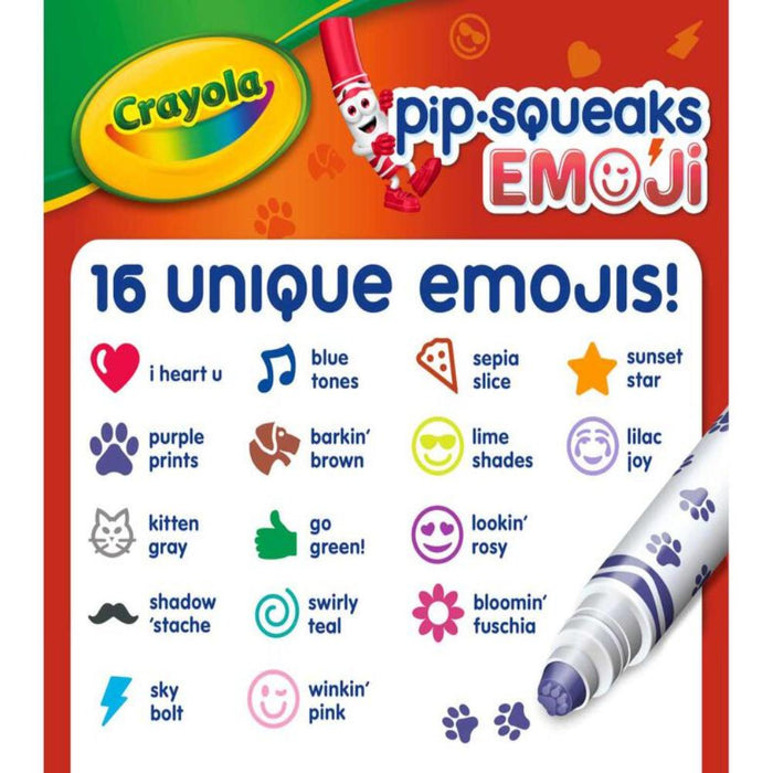 Crayola Pip-Squeaks Emoji Stamp Markers, 16 Count-Arts & Crafts-Crayola-Toycra