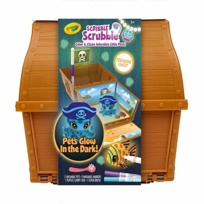 Crayola Scribble Scrubbie Pets Glow Ocean Treasure Chest Playset