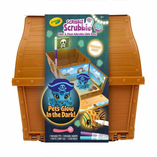 Crayola Scribble Scrubbie Pets Glow Ocean Treasure Chest Playset-Arts & Crafts-Crayola-Toycra