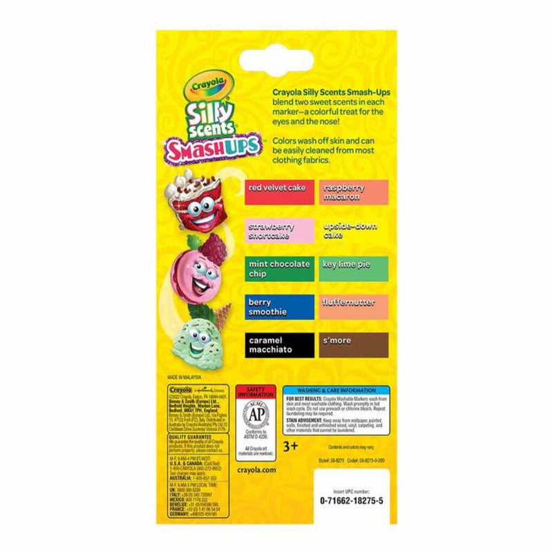 Crayola Silly Scents Smash Ups Fine Line Washable Markers, 10 Count