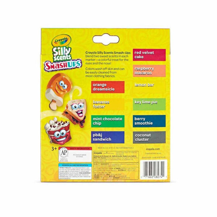 Crayola Silly Scents Sweet Smash Ups, 10 ct Broad Line Markers