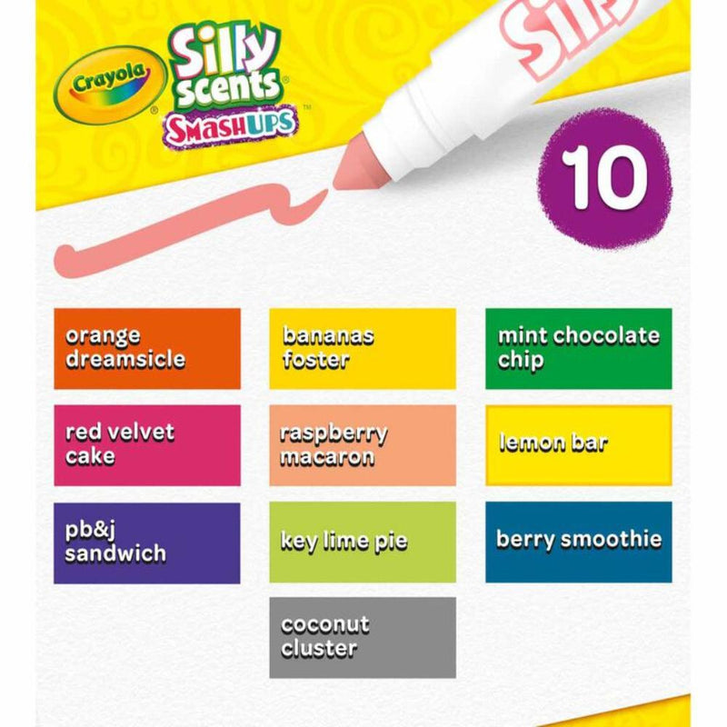 Crayola Silly Scents Sweet Smash Ups, 10 ct Broad Line Markers