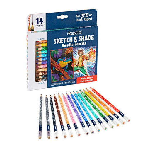 Crayola Sketch and Shade Doodle Pencils, 14 count-Arts & Crafts-Crayola-Toycra