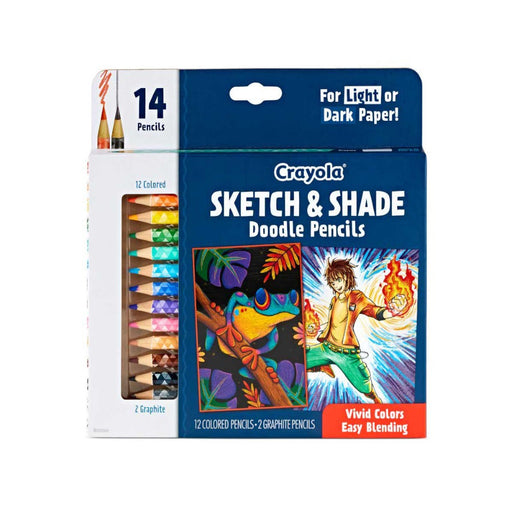Crayola Sketch and Shade Doodle Pencils, 14 count-Arts & Crafts-Crayola-Toycra