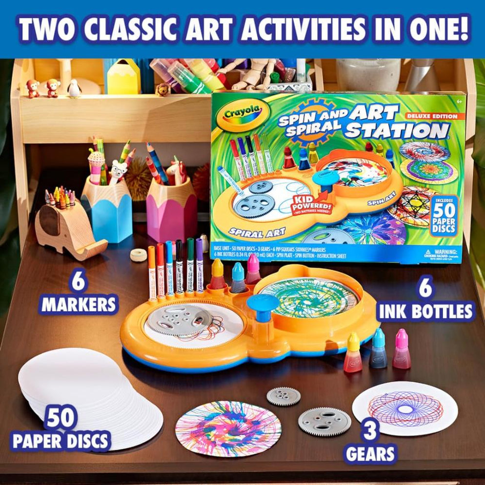 Crayola Spin & Spiral Art Station, Bricolage Pour Enfants, Cadeau, Plus De 20 Pièces