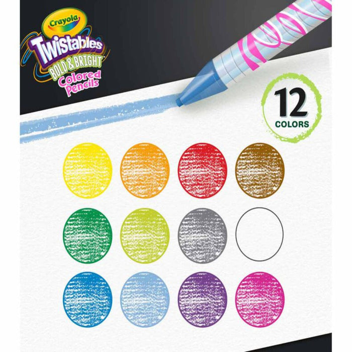 Crayola Twistables Colored Pencils, Bold & Bright, 12 Count-Arts & Crafts-Crayola-Toycra