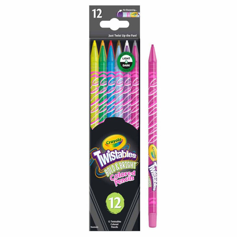Crayola Twistables Colored Pencils, Bold & Bright, 12 Count