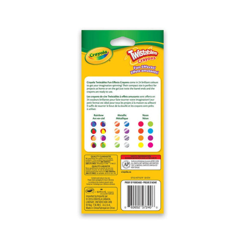 Crayola Twistables Fun Effects Crayons, 24 Count