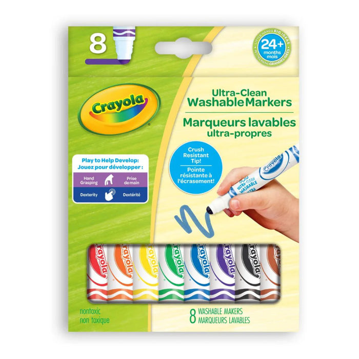 Crayola Ultra-Clean Washable Markers, 8 Count-Arts & Crafts-Crayola-Toycra
