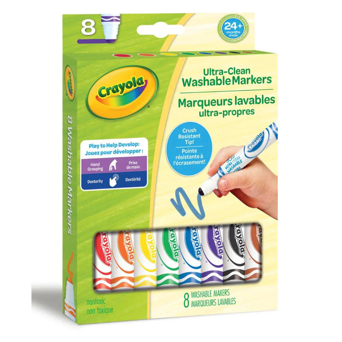 Crayola Ultra-Clean Washable Markers, 8 Count-Arts & Crafts-Crayola-Toycra