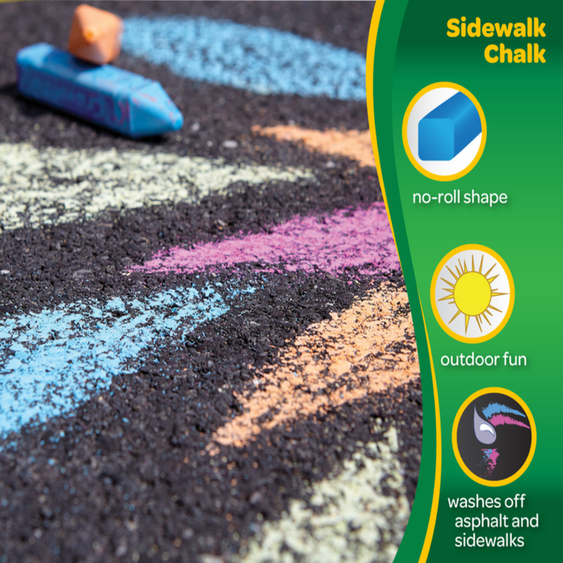 Crayola Washable Sidewalk Chalk, 48 Count