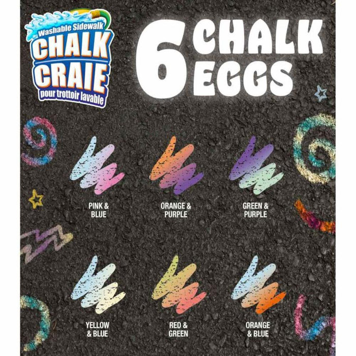 Crayola Washable Sidewalk Chalk Eggs, Tie-Dye, 6 Count-Arts & Crafts-Crayola-Toycra