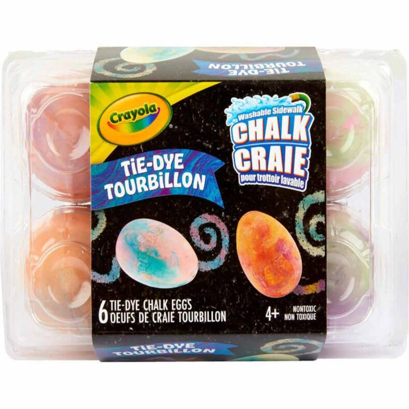 Crayola Washable Sidewalk Chalk Eggs, Tie-Dye, 6 Count