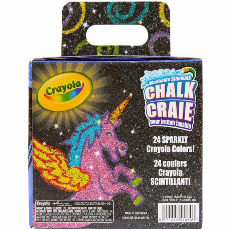 Crayola Washable Sidewalk Chalk, Glitter, 24 Count