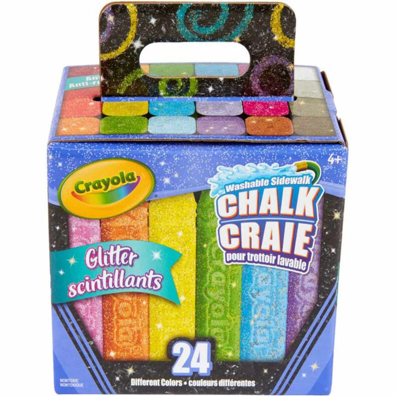Crayola Washable Sidewalk Chalk, Glitter, 24 Count
