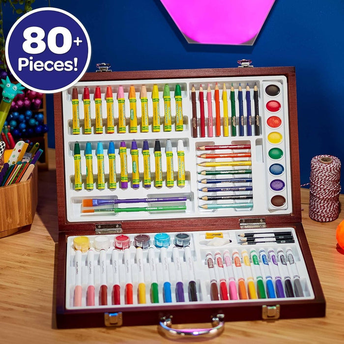 Crayola Wooden Deluxe Art Set, 80+ Pcs-Arts & Crafts-Crayola-Toycra