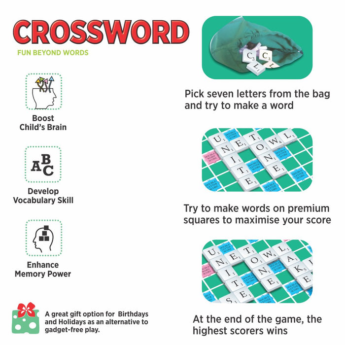 Crossword Family Board Indoor Games for Kids & Adults-A Complete Family Game-simple-Toymate-Toycra