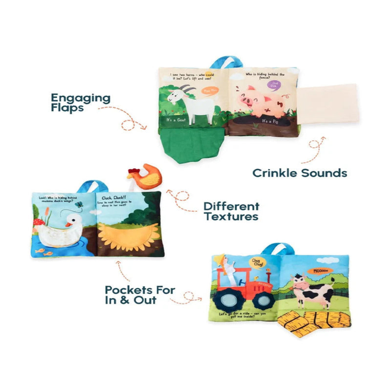 Curious Cub Peek-A-Boo Farm Cloth Book