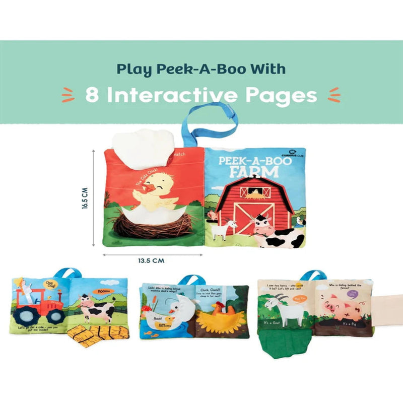 Curious Cub Peek-A-Boo Farm Cloth Book