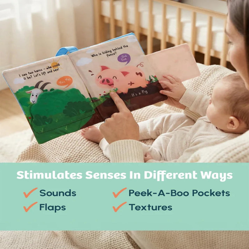 Curious Cub Peek-A-Boo Farm Cloth Book