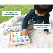 Curious Cub Shape and Colour Matching Peg Board - Multi Colour