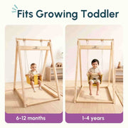 Curious Cub Wooden Baby Swing with Stand