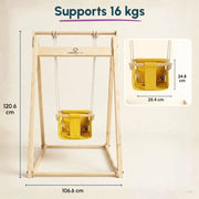Curious Cub Wooden Baby Swing with Stand