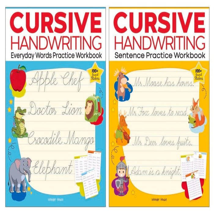 Cursive Handwriting Practice Workbook (Set Of 2 Books)-Activity Books-WH-Toycra