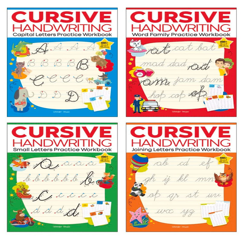 Cursive Handwriting Practice Workbook (Set Of 4 Books)