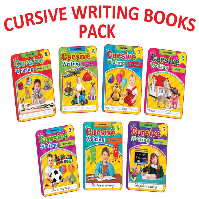 Cursive Writing 7 Books Pack-Activity Books-Dr-Toycra