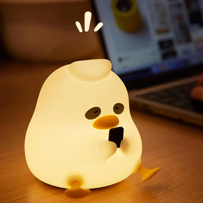 Dark Circle Duck Mobile Using Silicone Night Light Lamp