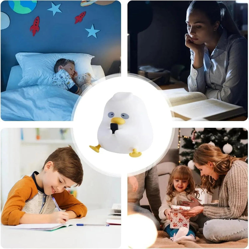 Dark Circle Duck Mobile Using Silicone Night Light Lamp