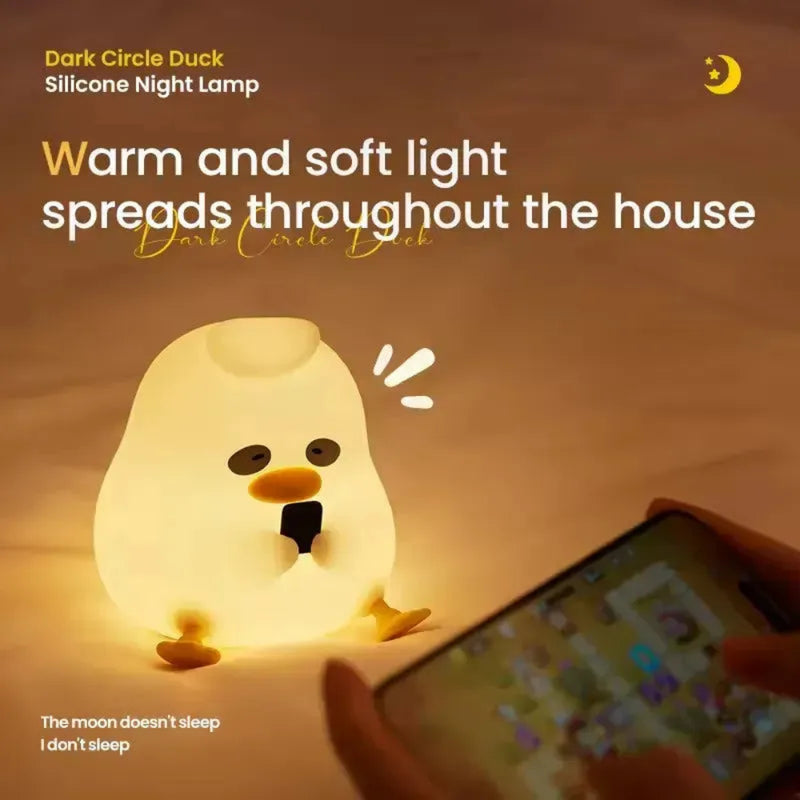 Dark Circle Duck Mobile Using Silicone Night Light Lamp
