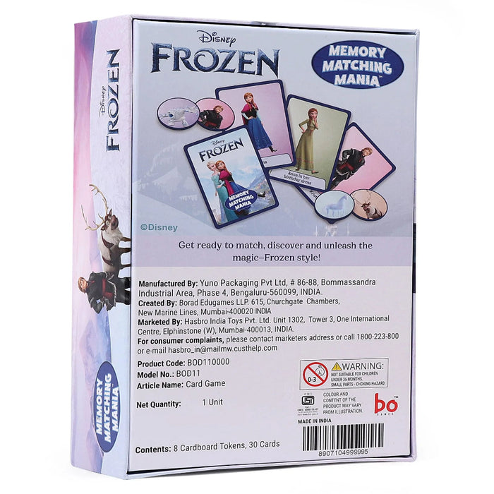 Disney Frozen Memory Matching Mania Playing Card Game-Kids Games-Hasbro-Toycra