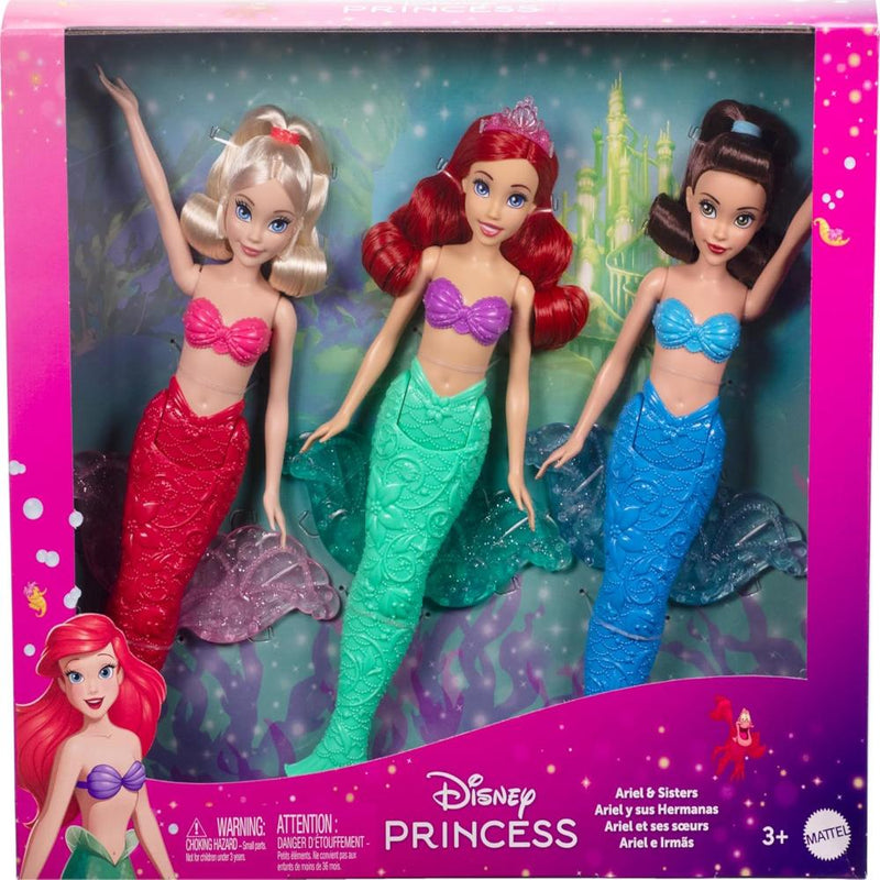 Disney Princess Ariel Mermaid Fashion Doll & 2 Mermaid Sister Dolls