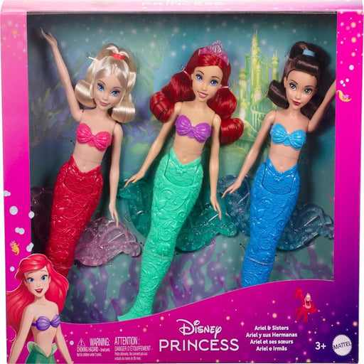 Disney Princess Ariel Mermaid Fashion Doll & 2 Mermaid Sister Dolls