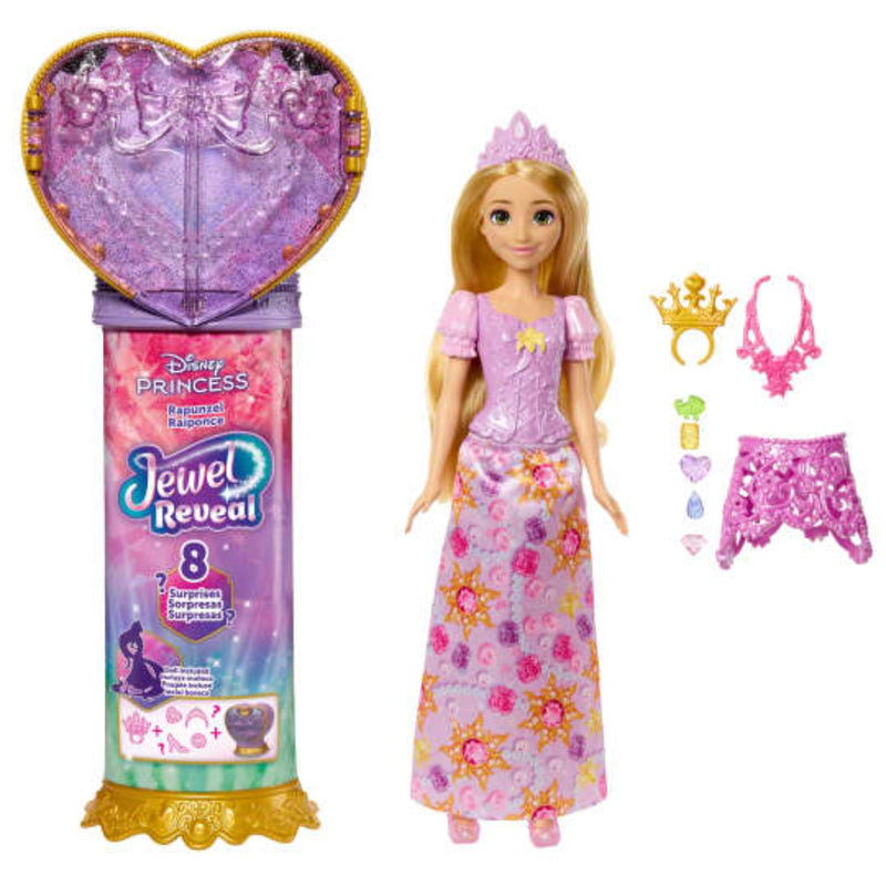 Disney Princess Jewel Reveal Rapunzel Fashion Doll W/ 8 Surprises