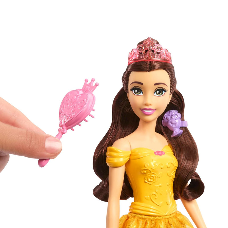 Disney Princess Toys, Belle Fashion Doll & Philippe Horse with Saddle, Brushable Mane & Tail & 4 Styling Accessories, Inspired by Movie