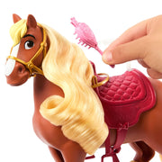Disney Princess Toys, Belle Fashion Doll & Philippe Horse with Saddle, Brushable Mane & Tail & 4 Styling Accessories, Inspired by Movie