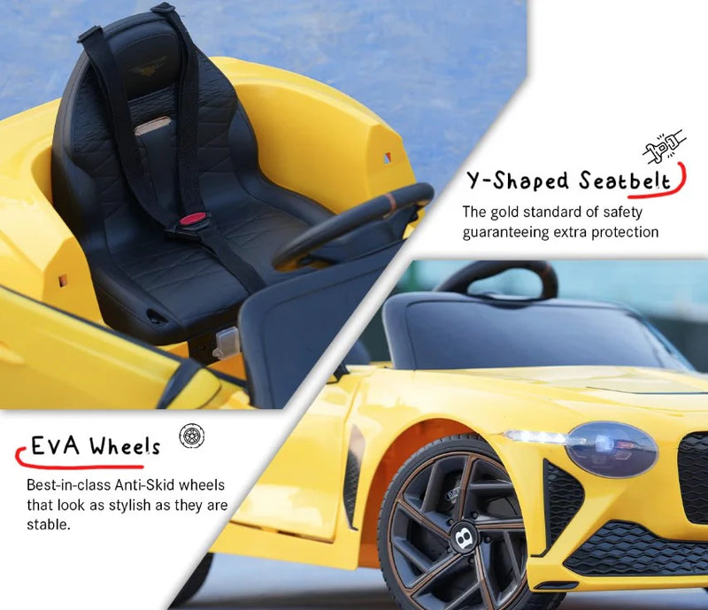 EMotorad Formula Fun BENTLEY BACALAR Ride-On Car for Kids-(Yellow)