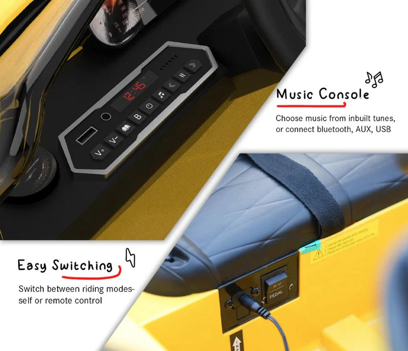 EMotorad Formula Fun BENTLEY BACALAR Ride-On Car for Kids-(Yellow)-Ride Ons-Formula Fun-Toycra