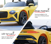 EMotorad Formula Fun BENTLEY BACALAR Ride-On Car for Kids-(Yellow)